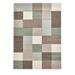 Brooklyn 646 Modern Geometric Tile Blocks Soft Hand-Carved Beige/Green/Cream Rug