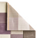 Brooklyn 646 Modern Geometric Tile Blocks Soft Hand-Carved Beige/Purple/Cream Rug