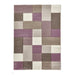 Brooklyn 646 Modern Geometric Tile Blocks Soft Hand-Carved Beige/Purple/Cream Rug