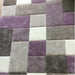 Brooklyn 646 Modern Geometric Tile Blocks Soft Hand-Carved Beige/Purple/Cream Rug