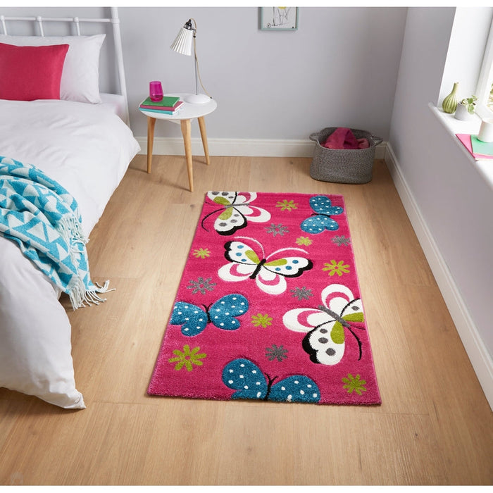 Brooklyn 772 Kids Butterflies Soft Pink Rug