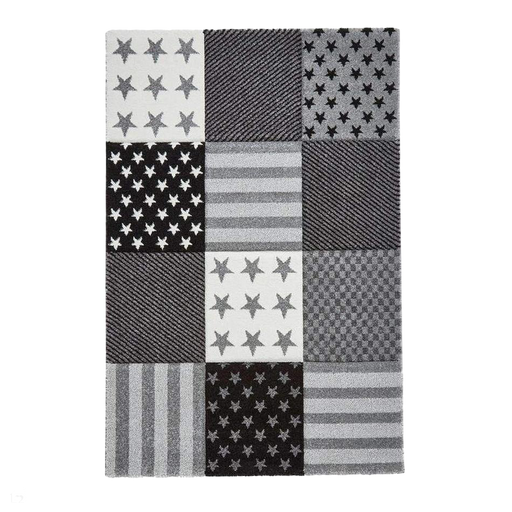 Brooklyn 777 Kids Patchwork Soft Grey Rug