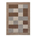 Brooklyn BRK04 Modern Geometric Patchwork Blocks Border Soft Hand-Carved Beige/Grey Rug