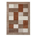 Brooklyn BRK04 Modern Geometric Patchwork Blocks Border Soft Hand-Carved Beige/Terra/Cream Rug