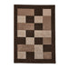 Brooklyn BRK04 Modern Geometric Patchwork Blocks Border Soft Hand-Carved Brown/Beige Rug