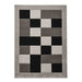 Brooklyn BRK04 Modern Geometric Patchwork Blocks Border Soft Hand-Carved Grey/DarkGrey/Cream Rug