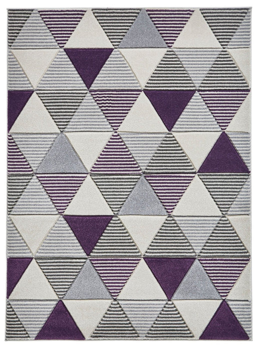 Brooklyn BRK15 Grey / Purple Rug