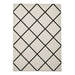 Brooklyn BRK35 Modern Geometric Diamond Soft Hand-Carved Cream/Black Rug