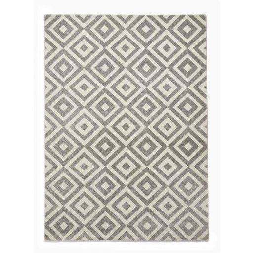 Brooklyn BRK89 Modern Geometric Diamond Soft Hand-Carved Grey/White Rug