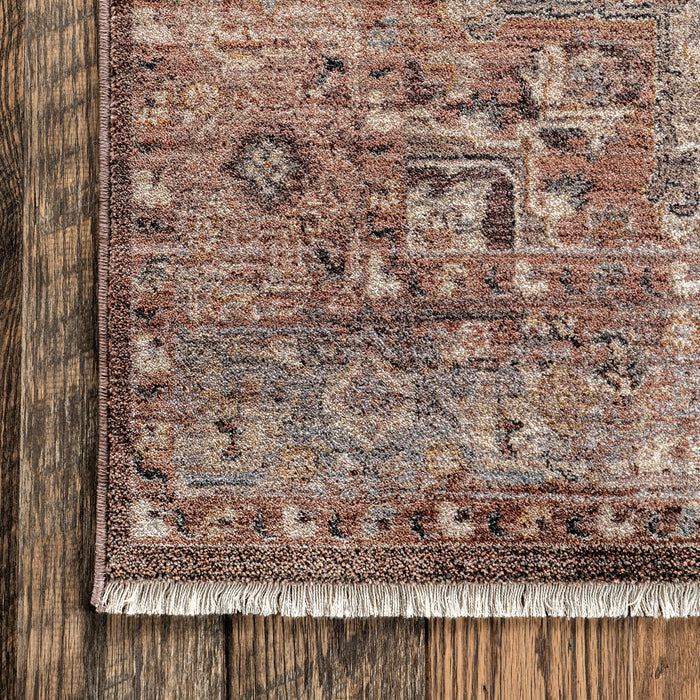 Brown Aged Medallion Area Rug 160x230 cm