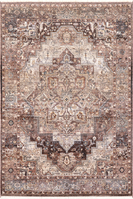 Brown Aged Medallion Area Rug 160x230 cm