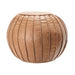 Brown Faux Leather Pleated Pouf for Seating and Decor