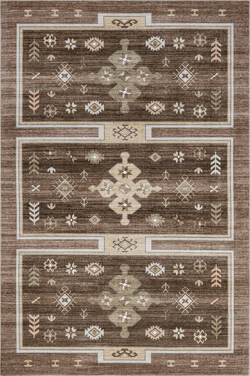 Brown Geometric Washable Area Rug 160x230 cm