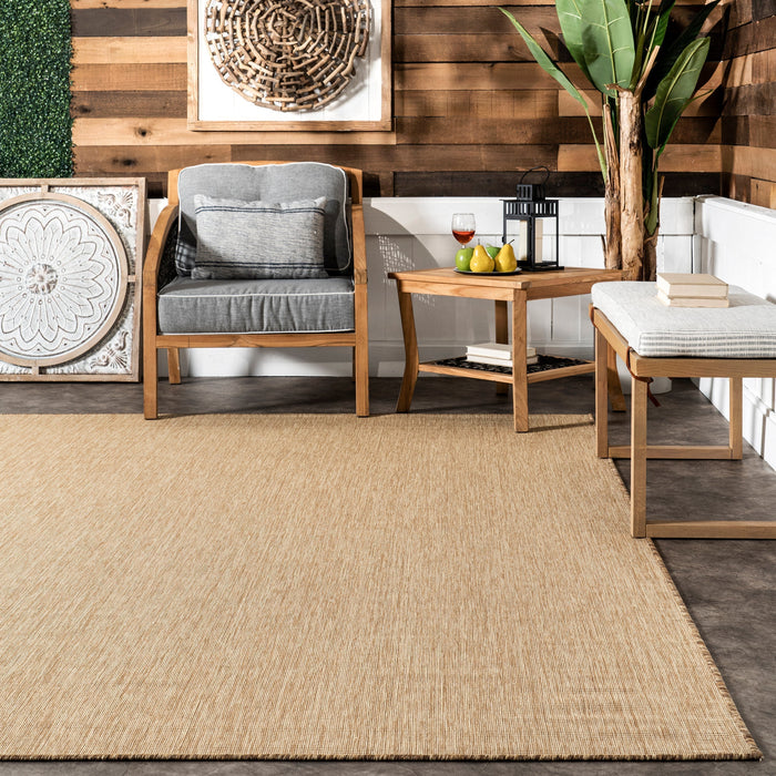 Brown Hazy Solid Indoor Outdoor Area Rug for Home Decor