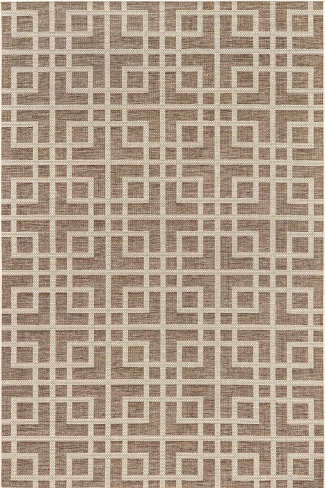 Brown Indoor Outdoor Trellis Area Rug 80x120 cm