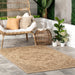 Brown Medallion Area Rug for Indoor and Outdoor Use