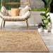 Brown Medallion Area Rug for Indoor and Outdoor Use