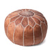 Brown Moroccan Pouf Footrest and Accent Decor