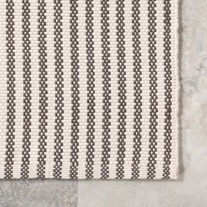 Brown Pinstripe Handwoven Rug for Indoor and Outdoor Use