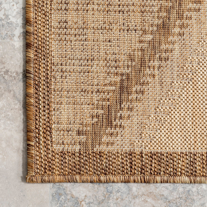 Brown Striped Indoor Outdoor Area Rug 152 Cm