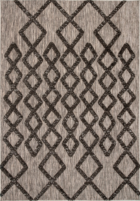 Brown Striped Raised Pendant Rug 60x90 cm