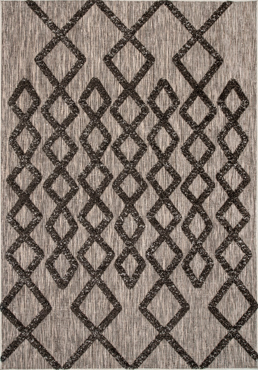 Brown Striped Raised Pendant Rug 60x90 cm