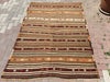 Brown Striped Vintage Kilim Rug 196cm x 140cm Handmade