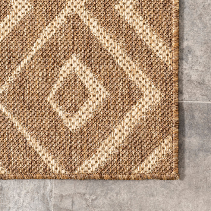 Brown Trellis Indoor Outdoor Area Rug for Home Decor