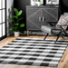 Vloerkleed met Buffalo Plaid Zwart Katoen 152x244 cm