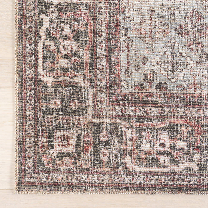 Burgundy Vintage Medallion Area Rug 150x240 cm