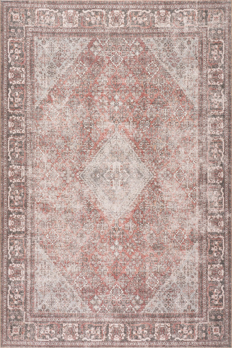 Burgundy Vintage Medallion Area Rug 150x240 cm