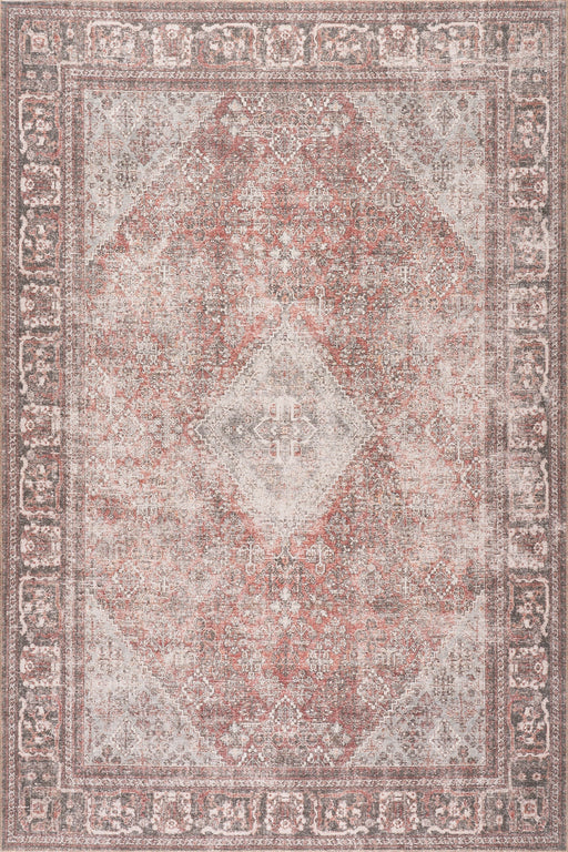 Burgundy Vintage Medallion Area Rug 160x230 cm