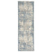 CK Rush CK950 Modern Crosshatched Linear Abstract Distressed Hi-Low Textured Low Flat-Pile Ivory/Blue Rug