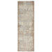 CK Rush CK950 Modern Crosshatched Linear Abstract Distressed Hi-Low Textured Low Flat-Pile Ivory/Taupe Rug