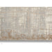 CK Rush CK950 Modern Crosshatched Linear Abstract Distressed Hi-Low Textured Low Flat-Pile Ivory/Taupe Rug