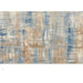 CK Rush CK951 Modern Crosshatched Linear Abstract Distressed Hi-Low Textured Low Flat-Pile Blue/Beige Rug