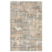 CK Rush CK951 Modern Crosshatched Linear Abstract Distressed Hi-Low Textured Low Flat-Pile Grey/Beige Rug