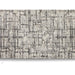 CK Rush CK952 Modern Crosshatched Linear Abstract Distressed Hi-Low Textured Low Flat-Pile Ivory/Grey Rug