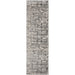 CK Rush CK952 Modern Crosshatched Linear Abstract Distressed Hi-Low Textured Low Flat-Pile Ivory/Grey Rug