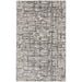 CK Rush CK952 Modern Crosshatched Linear Abstract Distressed Hi-Low Textured Low Flat-Pile Ivory/Grey Rug