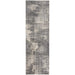 CK Rush CK953 Modern Crosshatched Linear Abstract Distressed Hi-Low Textured Low Flat-Pile Grey/Beige Rug