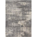 CK Rush CK953 Modern Crosshatched Linear Abstract Distressed Hi-Low Textured Low Flat-Pile Grey/Beige Rug