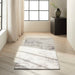 CK Rush CK953 Modern Crosshatched Linear Abstract Distressed Hi-Low Textured Low Flat-Pile Ivory/Beige Rug