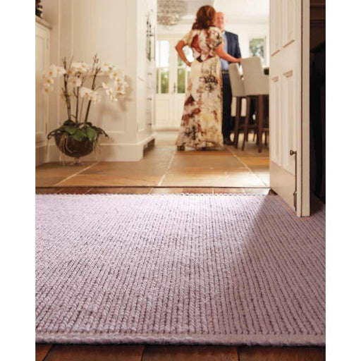 Cable Modern Plain Border Braided Knit Hand-Woven Textured Wool Flat-Pile Blush Pink Rug