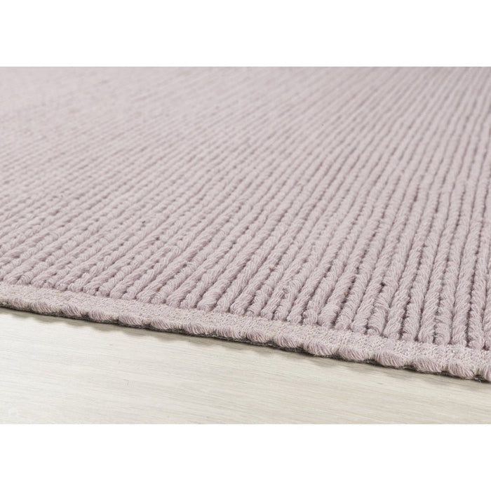 Cable Modern Plain Border Braided Knit Hand-Woven Textured Wool Flat-Pile Blush Pink Rug