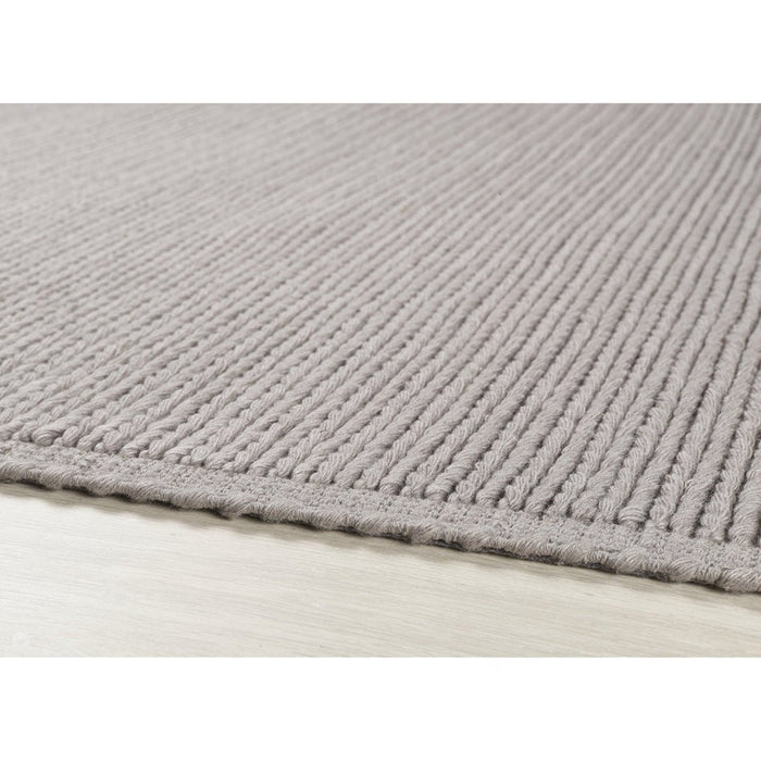 Cable Modern Plain Border Braided Knit Hand-Woven Textured Wool Flat-Pile Warm Grey Rug