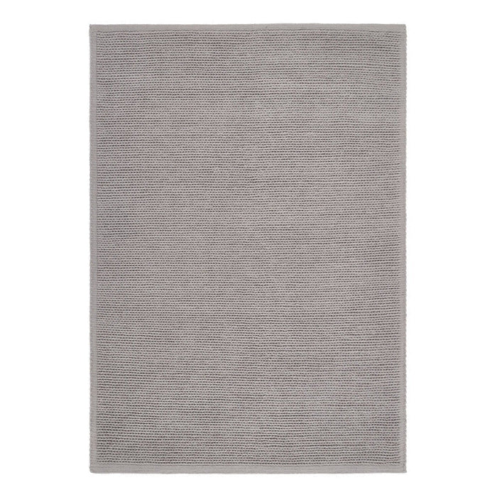 Cable Modern Plain Border Braided Knit Hand-Woven Textured Wool Flat-Pile Warm Grey Rug