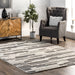 Cadence Grey Striped Shag Area Rug 120x180 cm