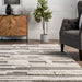 Cadence Grey Striped Shag Area Rug 120x180 cm