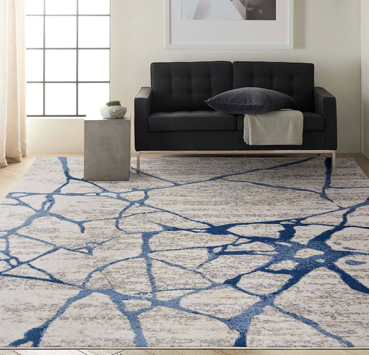 Calvin Klein CK001 Riverflow RFV05 Ivory Blue Rug